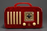 Marbled Oxblood Red Emerson EP-375 ’5+1’ Catalin Radio with Handle